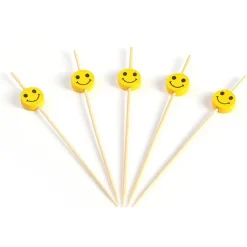Overig Taartprikker Bamboe Smiley 12cm 150st. New