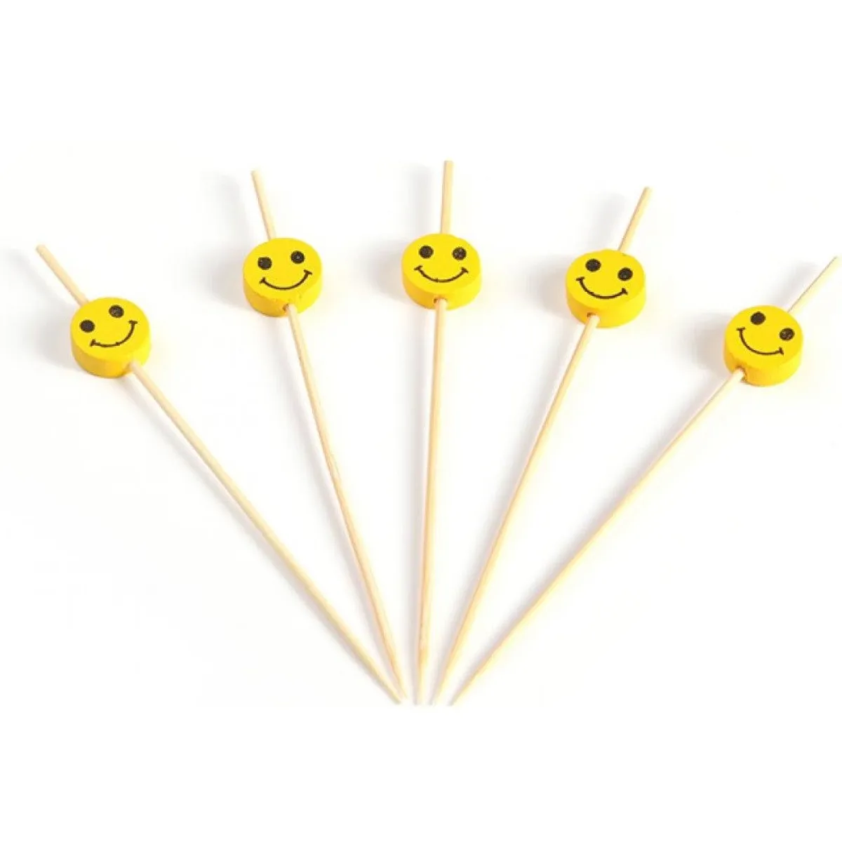 Overig Taartprikker Bamboe Smiley 12cm 150st. New