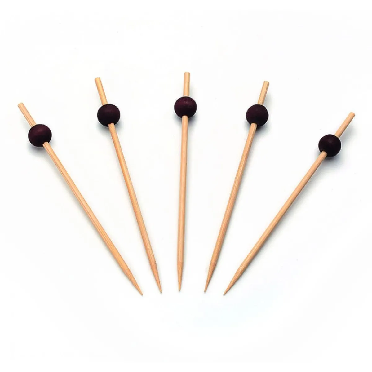 Overig Taartprikker Bamboe Zwarte Bol 12cm 250st. Best