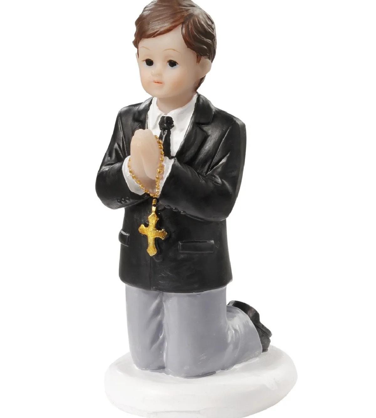Overig Taarttopper Communie Jongen met Kruis Polystone 7cm Outlet