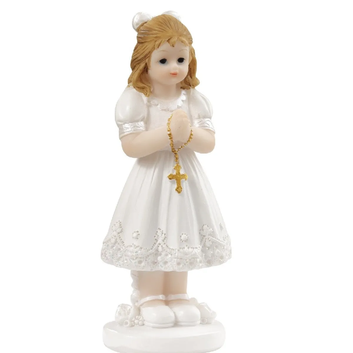 Overig Taarttopper Communie Meisje met Kruis Polystone 8,5cm Clearance