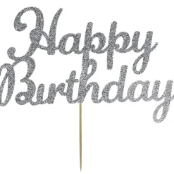 Culpitt Taarttopper Happy Birthday Zilver 15x8cm