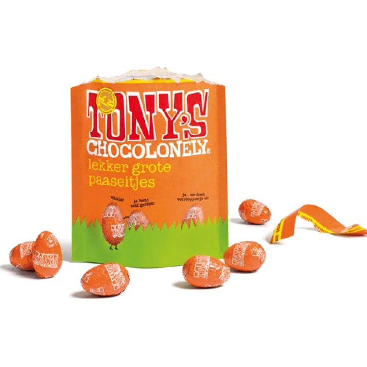 Overig Tony's Chocolonely Paaseitjes Melk Caramel Zeezout 178g Clearance