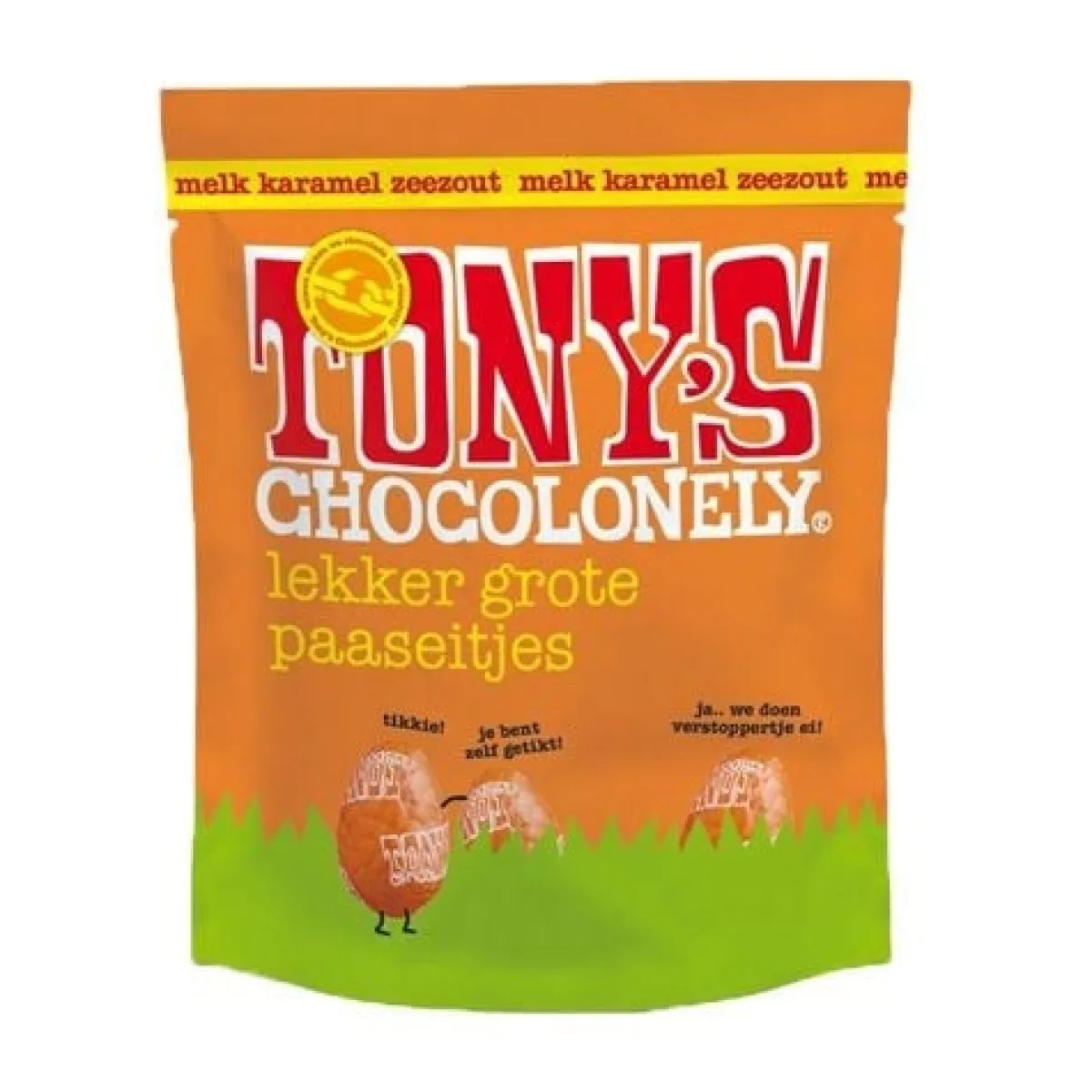Overig Tony's Chocolonely Paaseitjes Melk Caramel Zeezout 178g Clearance