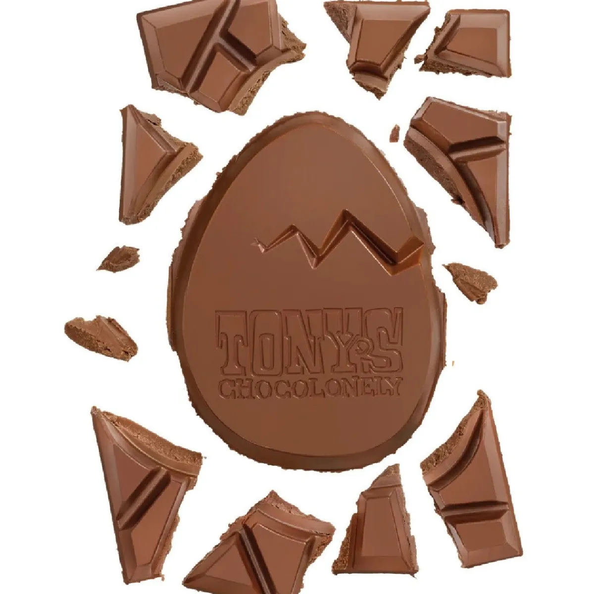Overig Tony's Chocolonely Paasreep Melk / Karamel / Zeezout 180g Clearance
