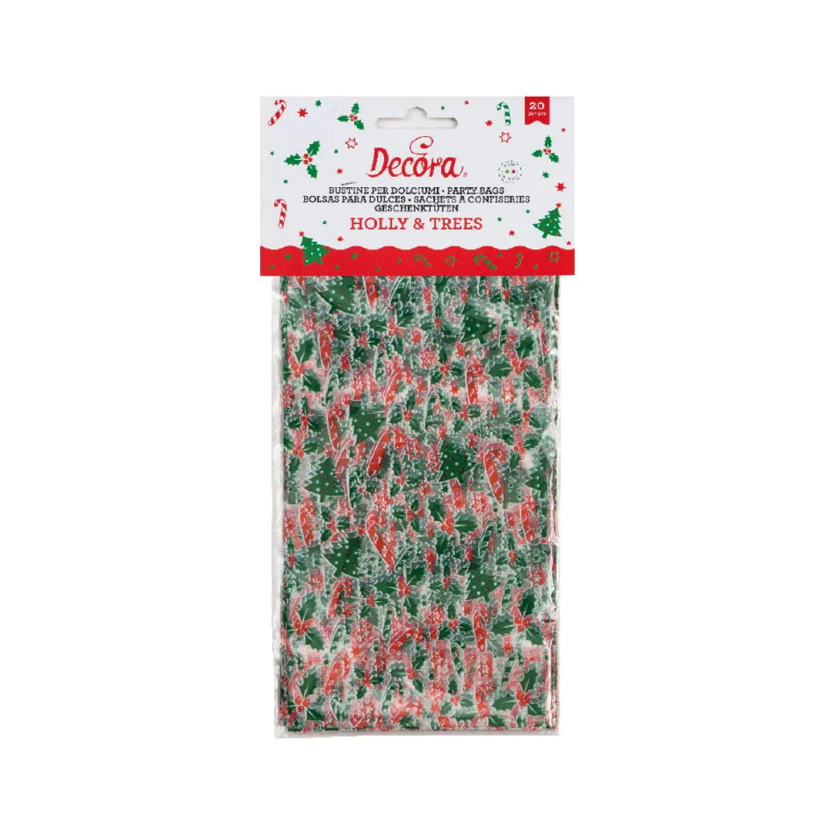 Decora Traktatiezakjes Kerstmis 12,5x3x24(h) cm 20 stuks Clearance