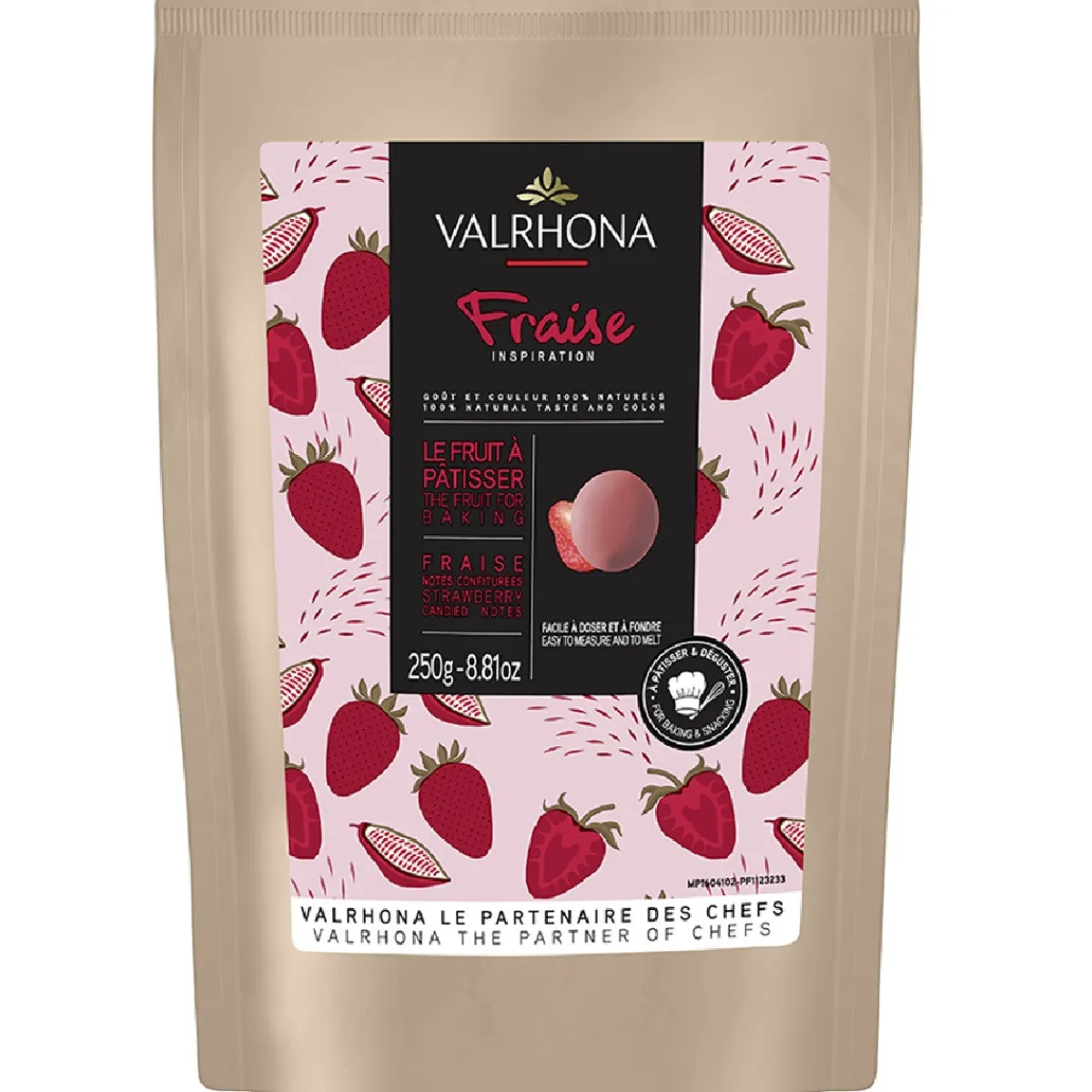 Valrhona Chocolade Druppels Aardbei 250g Sale