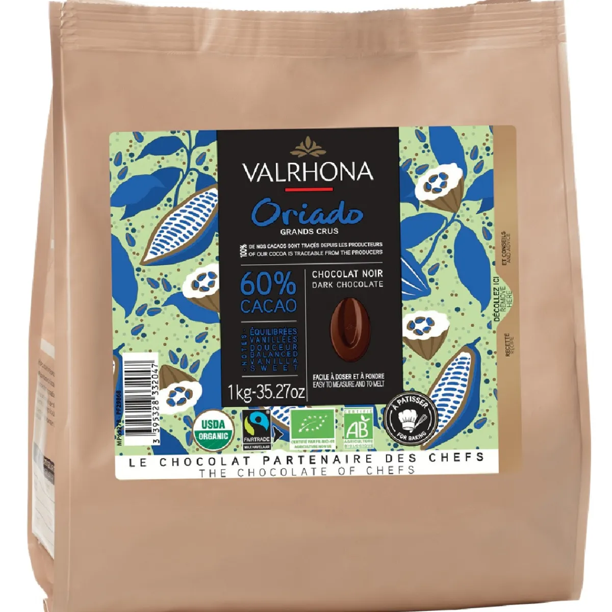Valrhona Chocolade Druppels Puur Oriado (60%) 1kg Online
