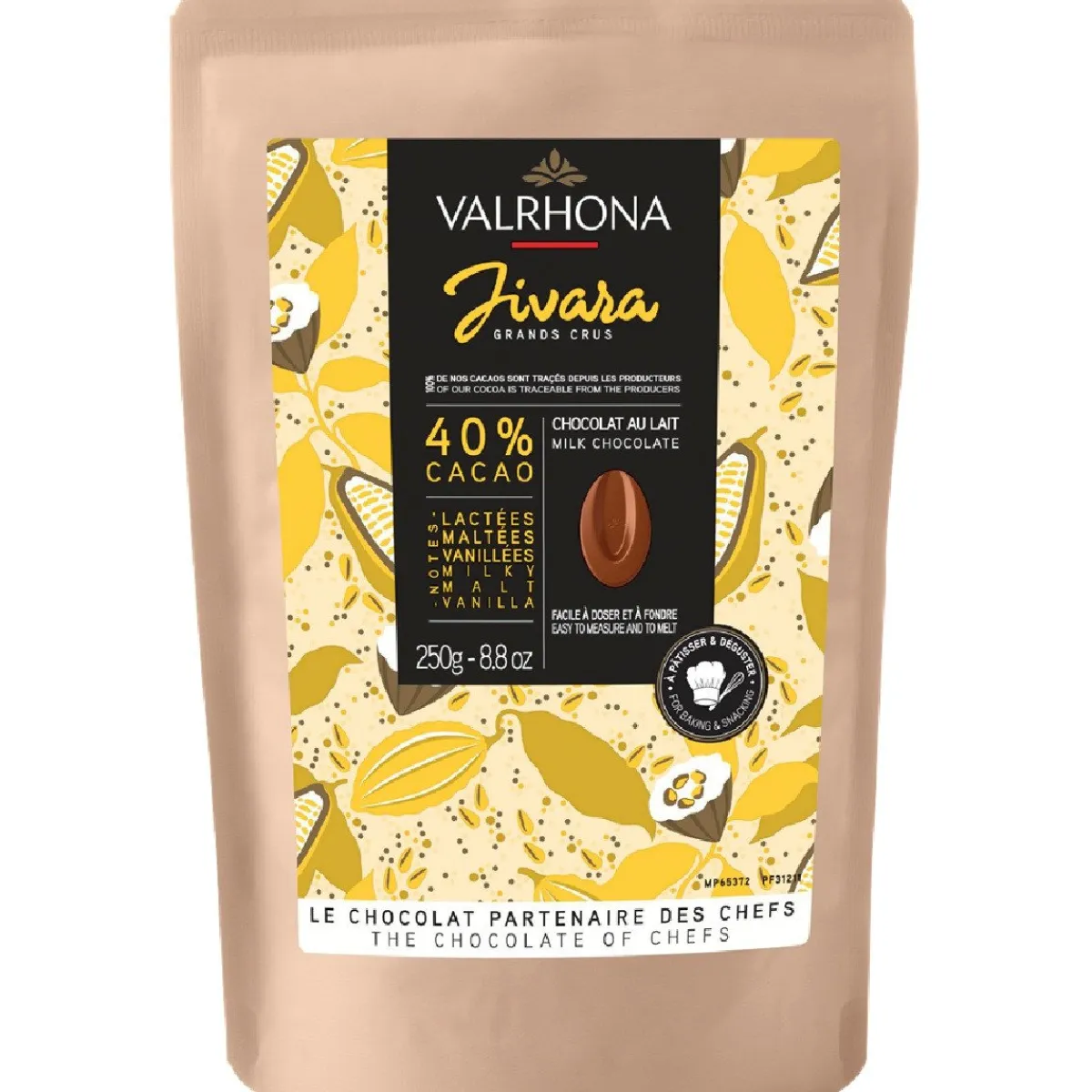 Valrhona Chocolade Druppels Melk Jivara (40%) 250g Sale