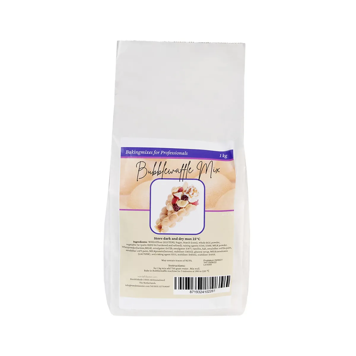 Van de Meester VanDeMeester Bubblewafelmix 1kg Outlet