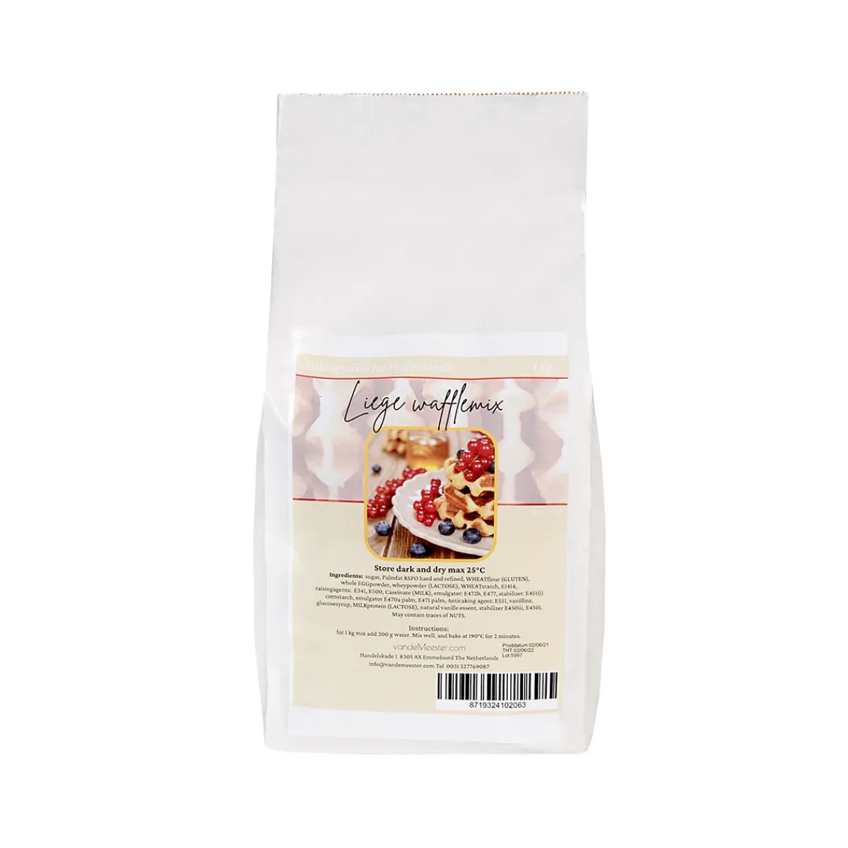 Van de Meester VanDeMeester Luikse Cake Wafelmix 1kg Hot