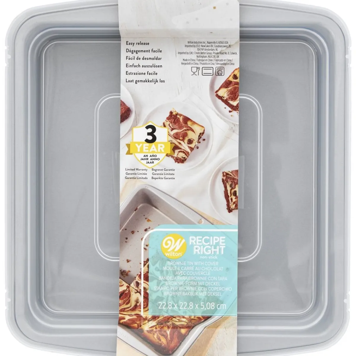 Wilton Brownie Bakvorm met Deksel 22,5x22,5cm Hot