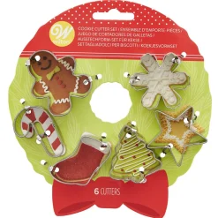 Wilton Mini Koekjesuitsteker Kerstkrans Set/6 Discount