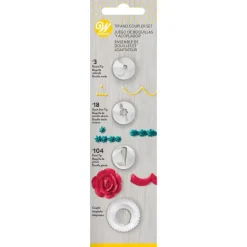 Wilton Spuitmondjes Set (#3, #18, #104, adapter) New
