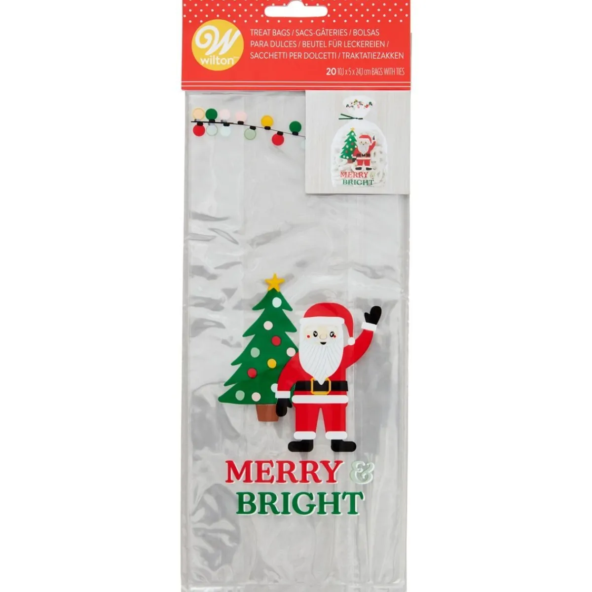 Wilton Traktatiezakjes Kerstman Merry & Bright 20st Discount