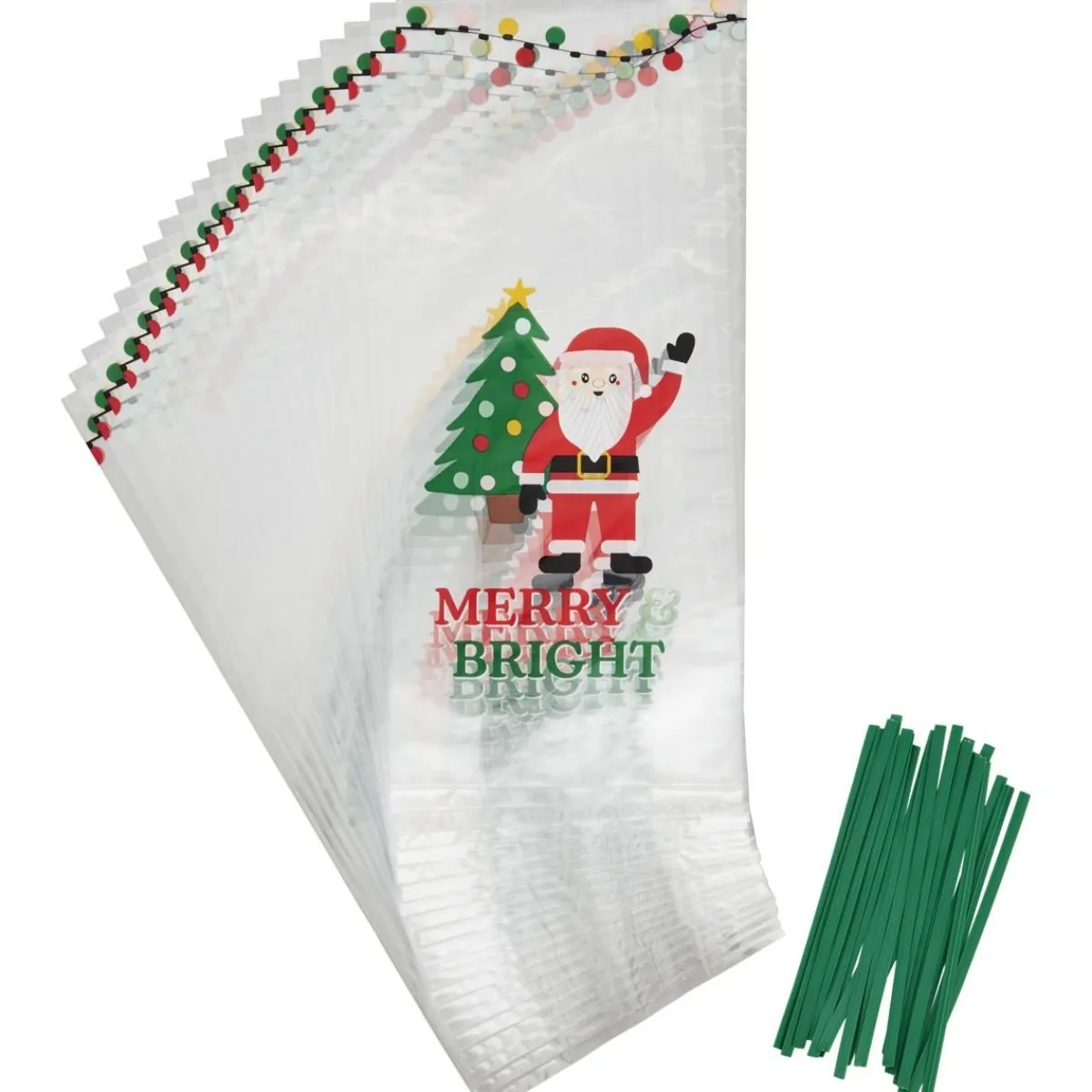 Wilton Traktatiezakjes Kerstman Merry & Bright 20st Discount